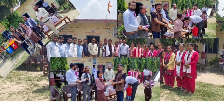 वडा अध्यक्ष चौधरी द्वारा जनचेतना सामुदायिक माविका विद्यार्थीहरुलाई शैक्षिक सामग्री वितरण