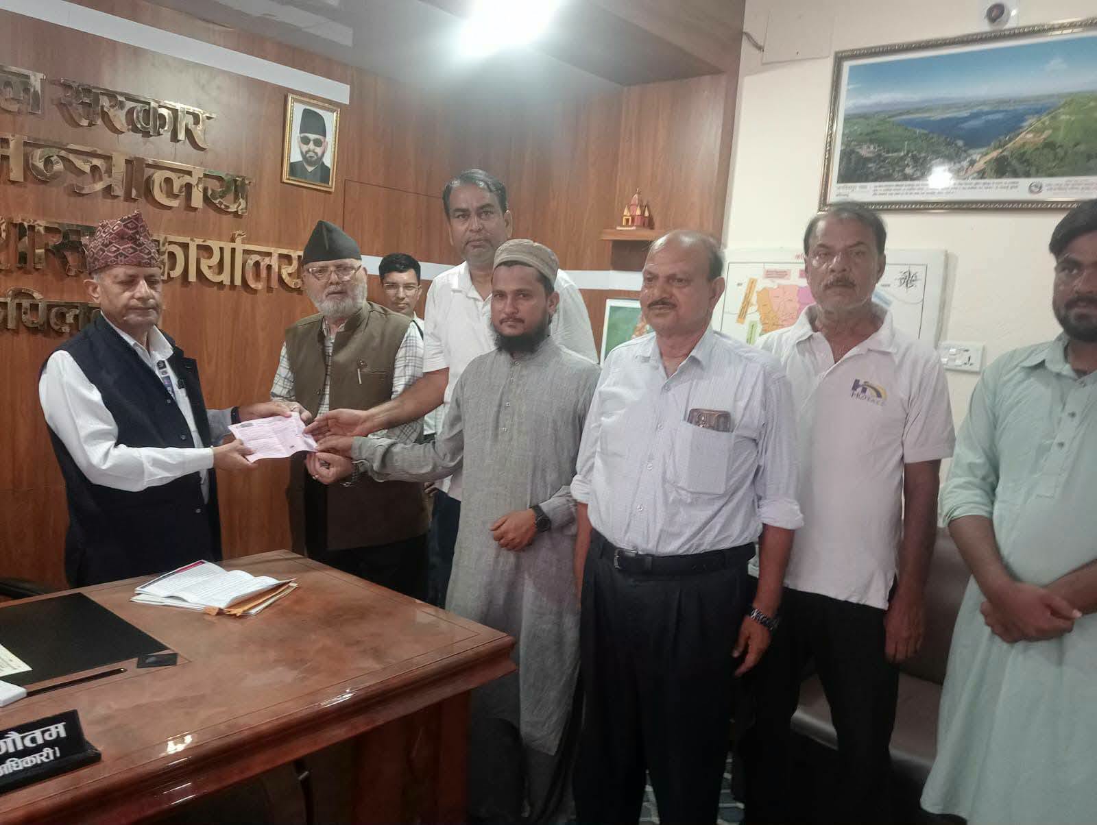 उद्धार कोषमा जामा मस्जिदद्वारा ५८ हजार पाँच सय सहयोग
